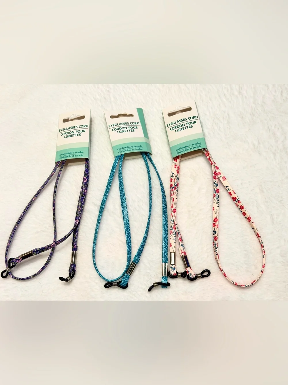 Set of 3 Patterned Eyeglasses Cord Lanyards NEW